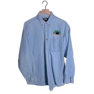 VNTG COPA BANANA embroidered Alaska denim chambray button down L
